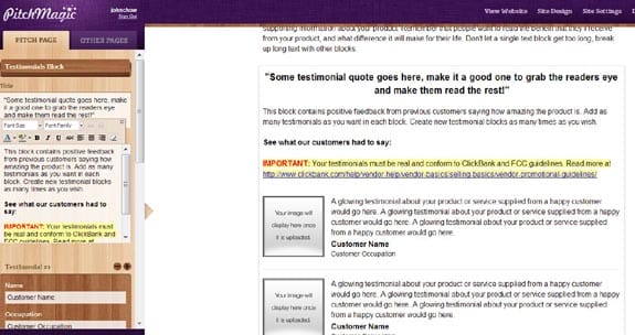 pitchmagic-testimonial clickbank pitch page