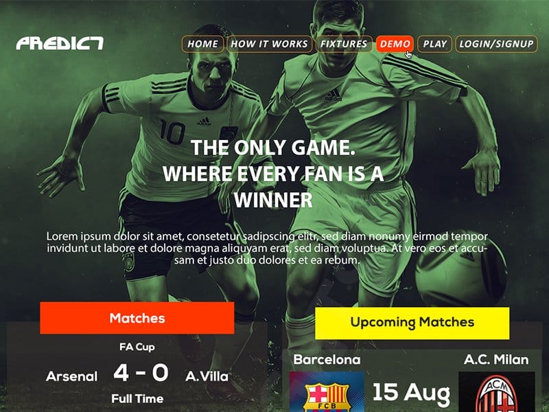 Football Prediction Website Design Template