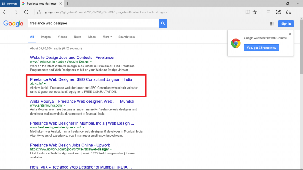 Web designer ranking