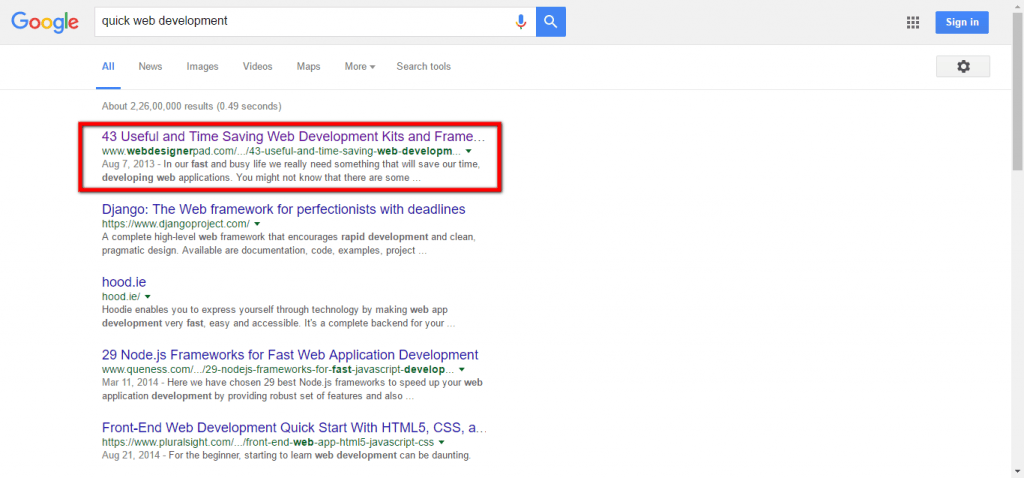 Quick Web Development