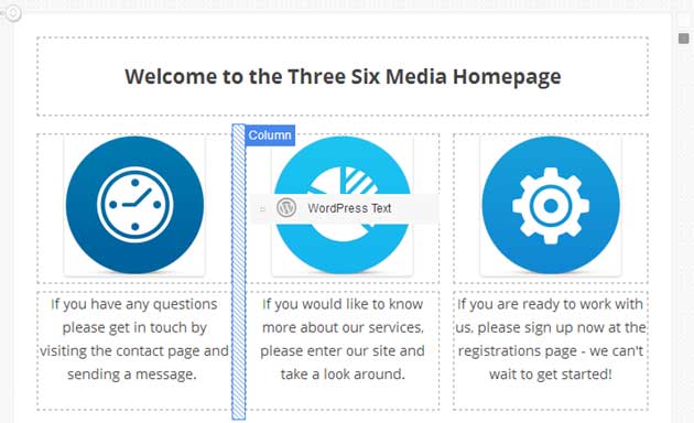 Drag a new element onto the page