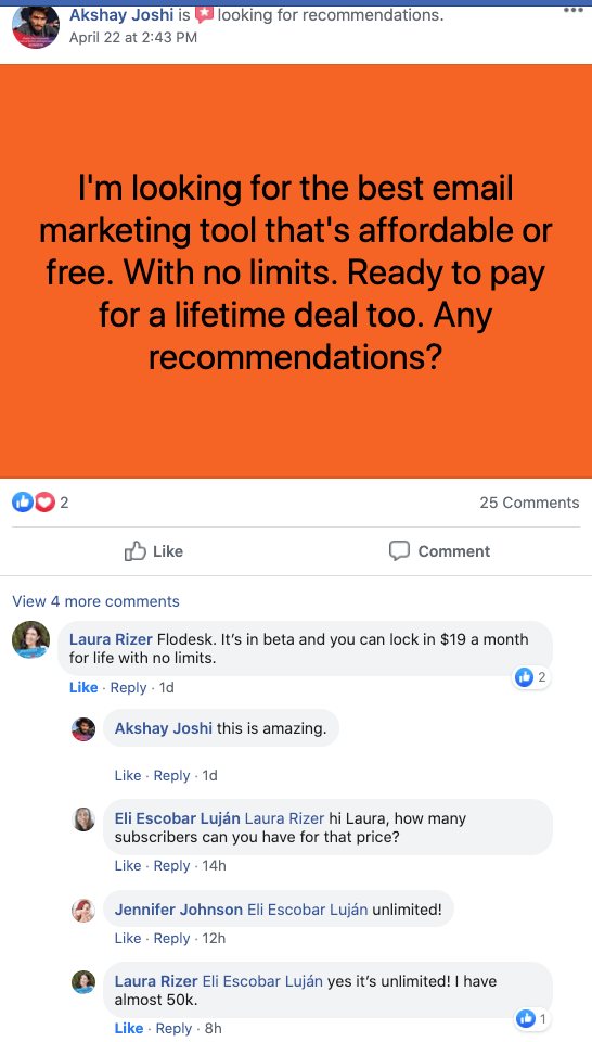 Flodesk recommendation